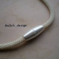 Häkelkette, gehäkelte Perlenkette * Weite geschlossene Schneedecke auf 72 cm Bild 2