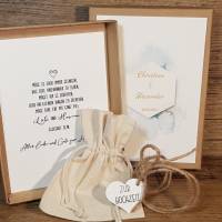 Personalisiertes Hochzeitgeschenk, Geldgeschenk mit Namen und Datum zur Hochzeit, Geschenkverpackung Brautpaar, Geschenk Bild 1