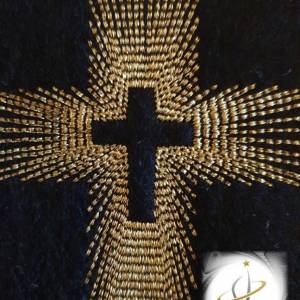 Gotteslobhülle Kreuz gold Metallic 2024 personalisierbar mit Namen + Datum Filzhülle Bild 3