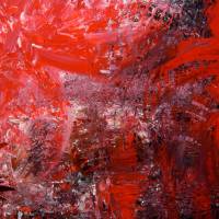 Acrylbild IM ROTEN FARNWALD Acrylmalerei Gemälde Wanddeko abstrakte Kunst Malerei abstraktes Bild rotes Gemälde Bild 3