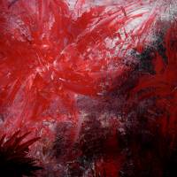 Acrylbild IM ROTEN FARNWALD Acrylmalerei Gemälde Wanddeko abstrakte Kunst Malerei abstraktes Bild rotes Gemälde Bild 6