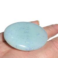 Ring Achat eisblau mint grau pastell mit 45 x 40 mm großem Stein großer statementring Geschenk verstellbar Bild 1