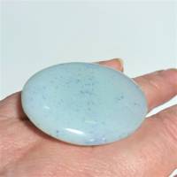 Ring Achat eisblau mint grau pastell mit 45 x 40 mm großem Stein großer statementring Geschenk verstellbar Bild 6