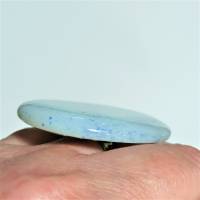 Ring Achat eisblau mint grau pastell mit 45 x 40 mm großem Stein großer statementring Geschenk verstellbar Bild 7