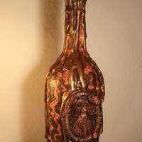 Dekoflasche VIKTORIA Steampunk Upcycling bemalte Glasflasche Geschenk Viktorianisch Recycling Vintage Bild 1