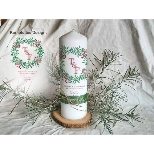 Hochzeitskerze Weihnachtskranz