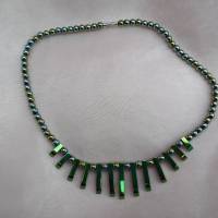 *CLEOPATRA RAINBOW*  Collier in grün metallic mit Farbverlauf Hämatit Bild 3