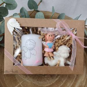 Geschenkbox "Schutzengel" mit Kerze, Seifenengel und Schutzengelfigur - Rosa Bild 1