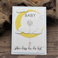 Glückwunschkarte zur Geburt für einen kleinen Jungen, Babykarte, Karte zur Taufe Bild 1