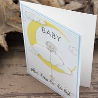 Glückwunschkarte zur Geburt für einen kleinen Jungen, Babykarte, Karte zur Taufe Bild 5