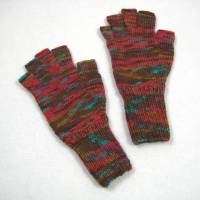 Marktfrauenhandschuhe Musikerhandschuhe Fingerhandschuhe ohne Kuppen Größe M in Rotbunt ➜ Bild 4