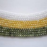 Zirkonia Perlen 3 mm 3 Farben zur Auswahl (weiß, gelb, oliv) ein Strang Bild 1