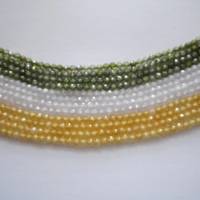 Zirkonia Perlen 3 mm 3 Farben zur Auswahl (weiß, gelb, oliv) ein Strang Bild 3