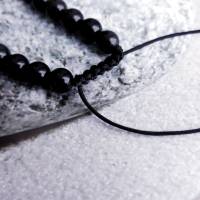 lange Quasten-Kette mit Obsidian-Perlen Bild 3