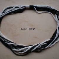 Set * Fädelkette und Armband * Strippenzieher in schwarz weiß Bild 2
