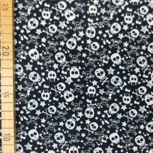 Baumwollstoff Totenkopf - Skulls - 13,00 EUR/m - schwarz- 100% Baumwolle Bild 1