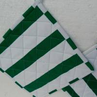 grün weiße Topflappen ,  gesteppte Topflappen Bild 10