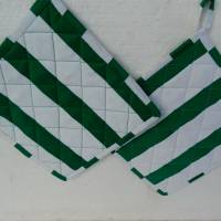 grün weiße Topflappen ,  gesteppte Topflappen Bild 4