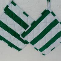 grün weiße Topflappen ,  gesteppte Topflappen Bild 8