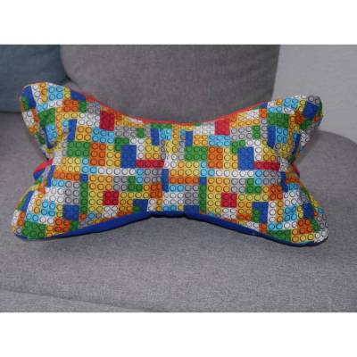 Leseknochen 3D Nackenkissen Kuschelkissen 47x15 cm Muster Lego Bausteine neu Handmade