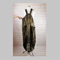 True Vintage 90er Jahre langes Latzkleid Magma Größe 36 38 Dunkelgrün Khaki Crazy Ausbrenner Hippie Kleid Bild 1