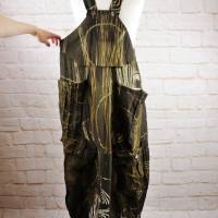 True Vintage 90er Jahre langes Latzkleid Magma Größe 36 38 Dunkelgrün Khaki Crazy Ausbrenner Hippie Kleid Bild 4