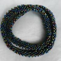 Kette *out*in* Irisierend Metallic  gehäkelte Halskette Perlenkette Glasperlen Rocailles Bild 2