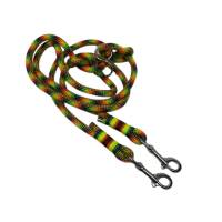 Leine Halsband Set verstellbar, grün, rot, orange, gelb, Edelstahl, Wunschlänge Bild 3