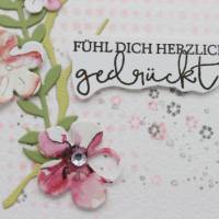 Grußkarte mit Blütenmotiv, Glückwunschkarte, Liebe Grüße Bild 3