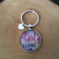 Toller Glas-Cabochon-Schlüsselanhänger „Girl-Friend“ Bild 1