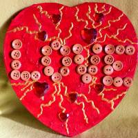 Herzbild LOVE Valentinstag Geschenk  zu Muttertag Acrylbild Collage Bild auf Keilrahmen Herz Liebeserklärung Bild 1
