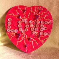 Herzbild LOVE Valentinstag Geschenk  zu Muttertag Acrylbild Collage Bild auf Keilrahmen Herz Liebeserklärung Bild 2