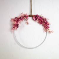 Fensterdeko Hoop Loop, Trockenblumen rosa pink Bild 1