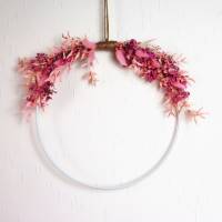 Fensterdeko Hoop Loop, Trockenblumen rosa pink Bild 4