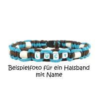 EM-Keramik Halsband Hund, Alu-Schnalle möglich, EM-X-Keramik, mit Name möglich, Hundehalsband, Leine, blau/grün Bild 2