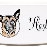 Keramik Futternapf MALINOIS ︎ personalisiert ︎ Hundenapf mit Name Bild 1