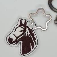 Schlüsselanhänger Pferd Pferdekopf Taschenbaumler Kunstleder Bild 1