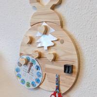 Holzmagnettafel für Kinderzimmer mit Rakete Motiv, inkl. 5x Holzmagnete, Magnettafel aus Holz Bild 1