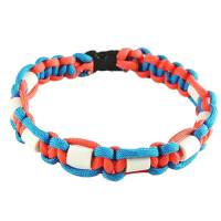 EM-Keramik Halsband Hund, Alu-Schnalle möglich, EM-X-Keramik, mit Name möglich, Hundehalsband, Leine, blau/orange Bild 1
