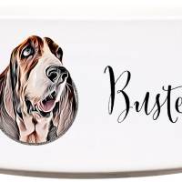 Keramik Futternapf BASSET ︎ personalisiert ︎ Hundenapf mit Name Bild 1
