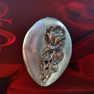 Besteckschmuck Anhänger Kaffeelöffel *Rose* Lagenlook