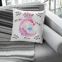 Kissen mit namen Namenskissen Geburt Geschenk personalisiert hasi baby taufegeschenk Bild 2
