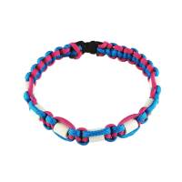 EM-Keramik Halsband Hund, Alu-Schnalle möglich, EM-X-Keramik, mit Name möglich, Hundehalsband, Leine, blau/pink Bild 2