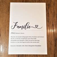 Personalisiertes Poster Familie, Definition Familie,  Geschenk zum Muttertag, Vatertag, Geburtstag, Kunstdruck A4 Bild 2