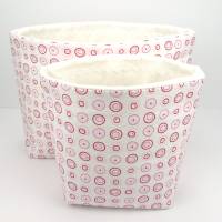 Stoffkörbchen Utensilo in 2 Größen mit Kringelmuster weiß rosa Bild 5