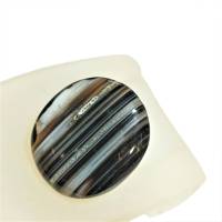 Ring schwarz taupe Achat oval 26 x 30 Millimeter großer Stein Streifen Geschenk für sie Bild 5