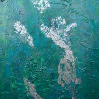 Acrylbild SILBERGRÜN Acrylmalerei Gemälde abstrakte Kunst auf Keilrahmen grünes Bild Malerei Kunst direkt vom Künstler Bild 1