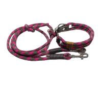 Leine Halsband Set verstellbar, braun, oliv, pink, rosa, ab 20 cm Halsumfang Bild 1