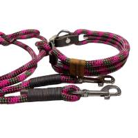 Leine Halsband Set verstellbar, braun, oliv, pink, rosa, ab 20 cm Halsumfang Bild 2