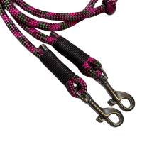 Leine Halsband Set verstellbar, braun, oliv, pink, rosa, ab 20 cm Halsumfang Bild 6